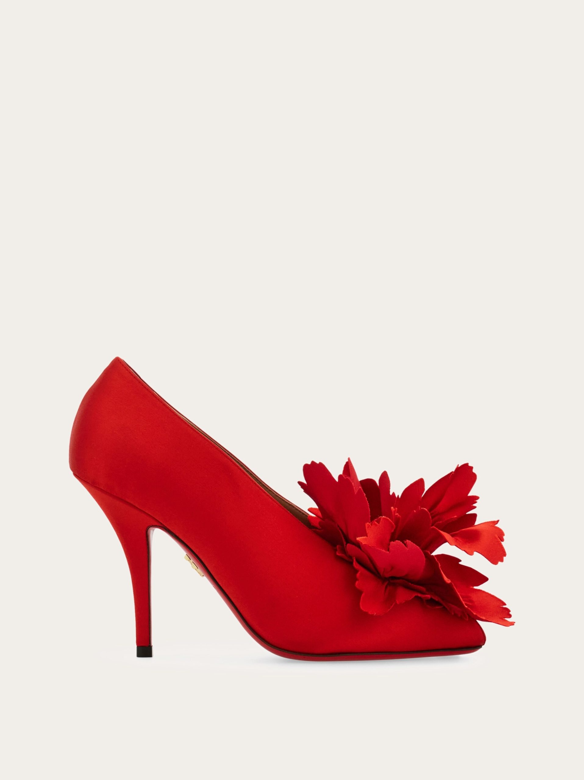 Ferragamo Flower embellished high heel pump - Image 1